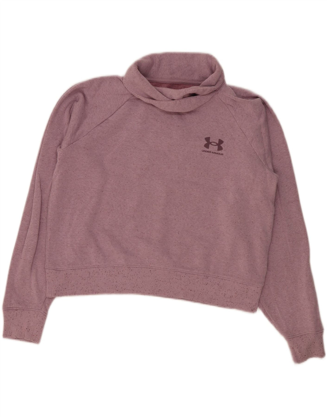 Under Armour Womens Crop Sweatshirt Jumper UK 10 Small Pink Flecked