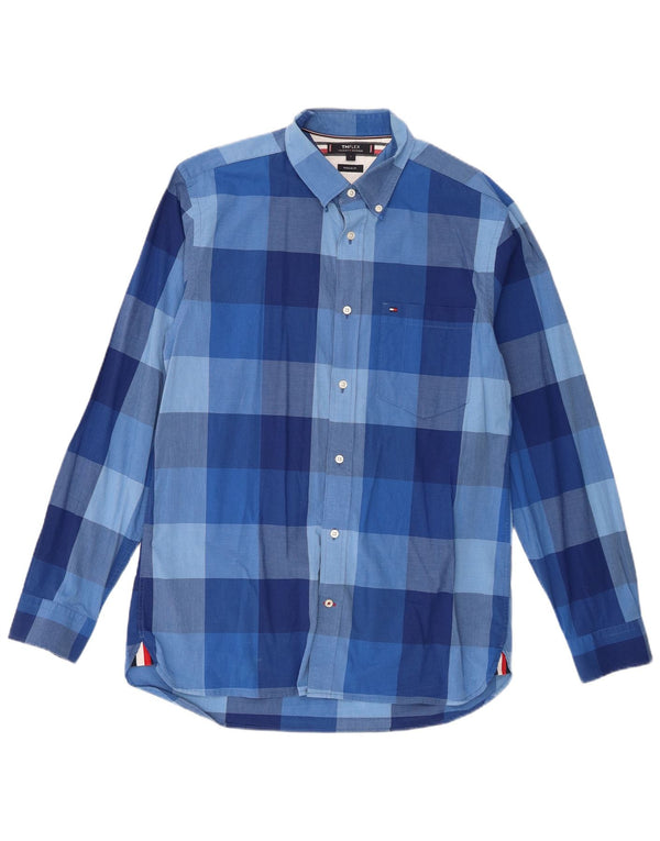 Tommy Hilfiger Herre Regular Fit Skjorte Large Blue Gingham Cotton