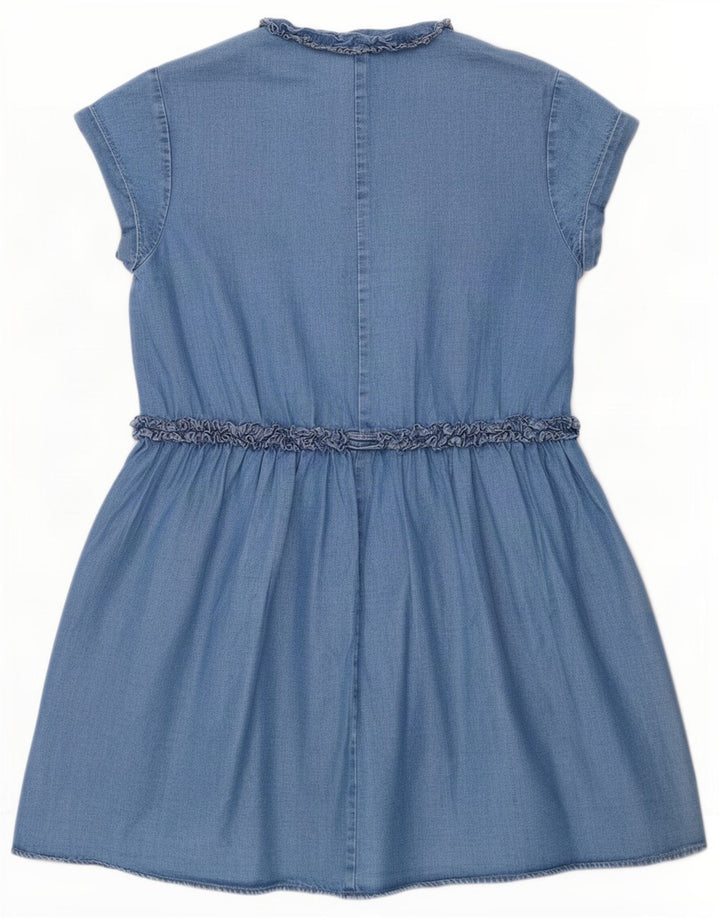 Zara Dame Denim Kjole UK 10 Lille Blå