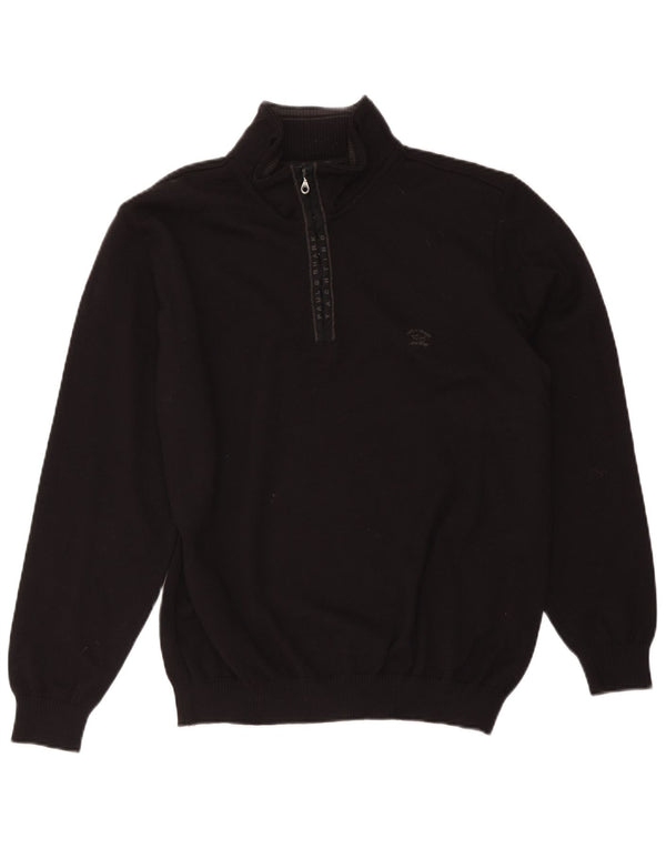 Paul & Shark Herre Zip Neck Jumper Sweater XL Sort Virgin Wool