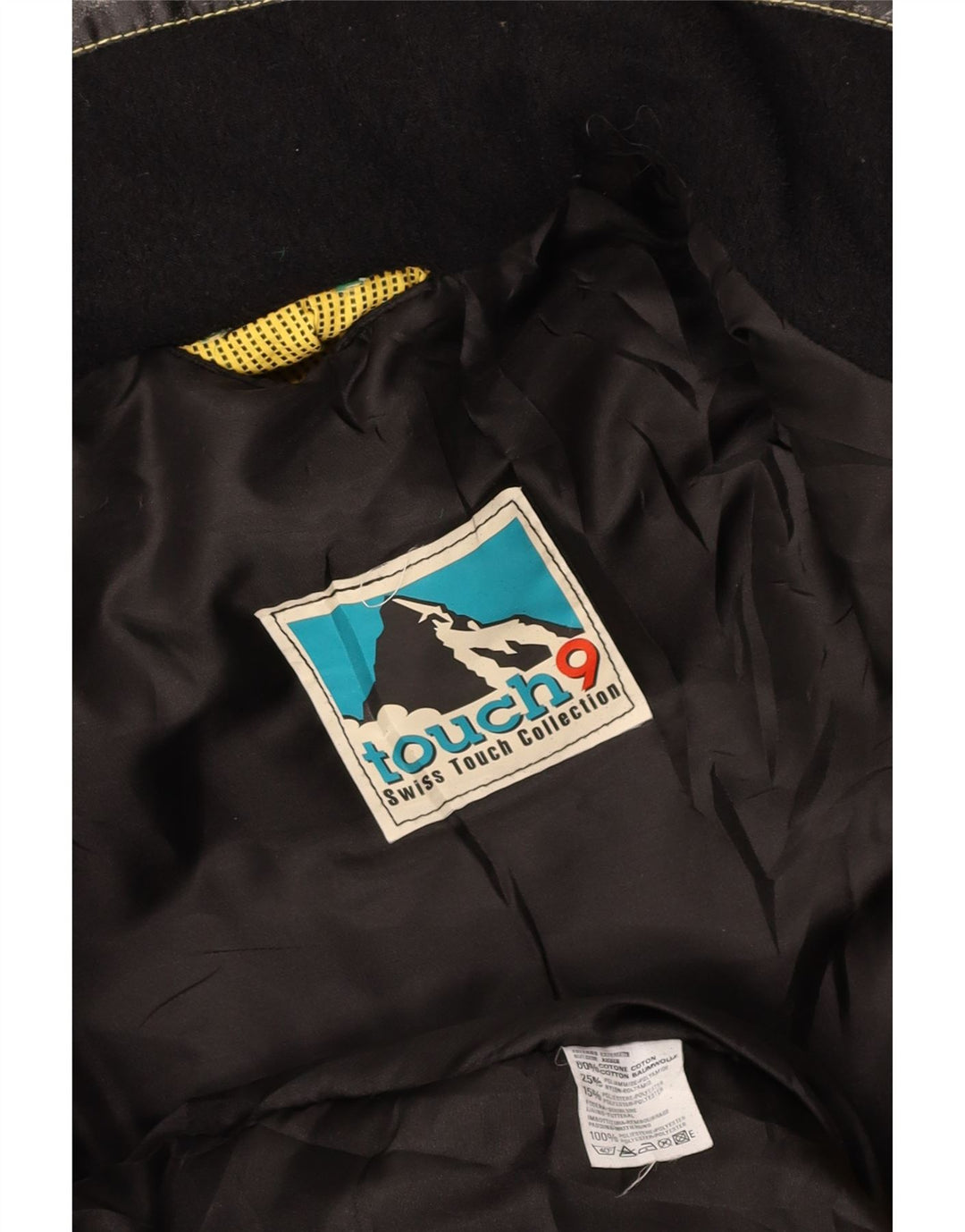 VINTAGE Dame Windbreaker Jacket UK 14 Medium Gul Colourblock Bomuld