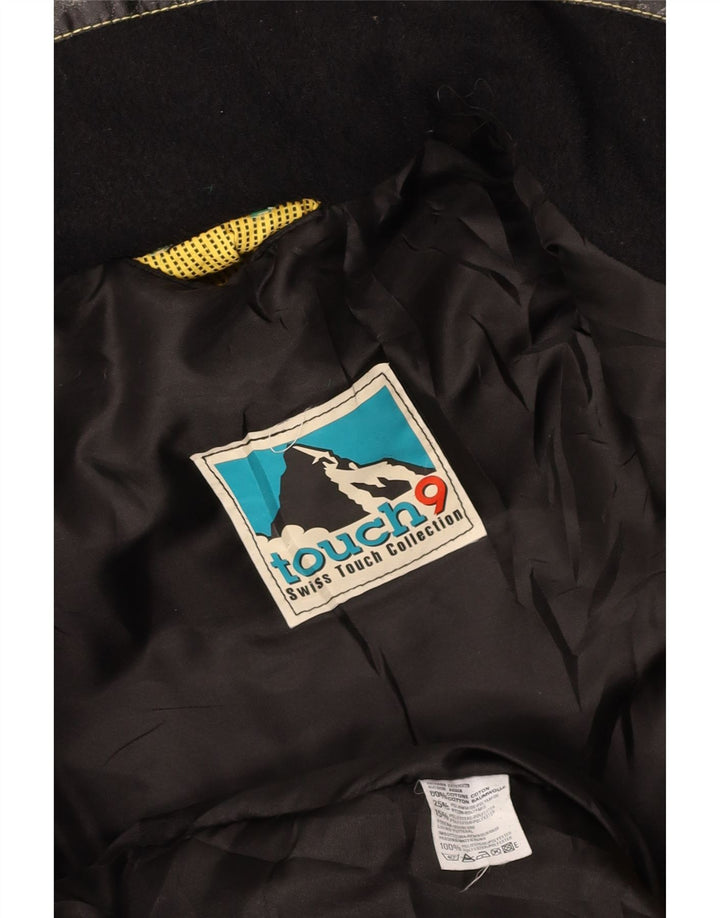 VINTAGE Dame Windbreaker Jacket UK 14 Medium Gul Colourblock Bomuld