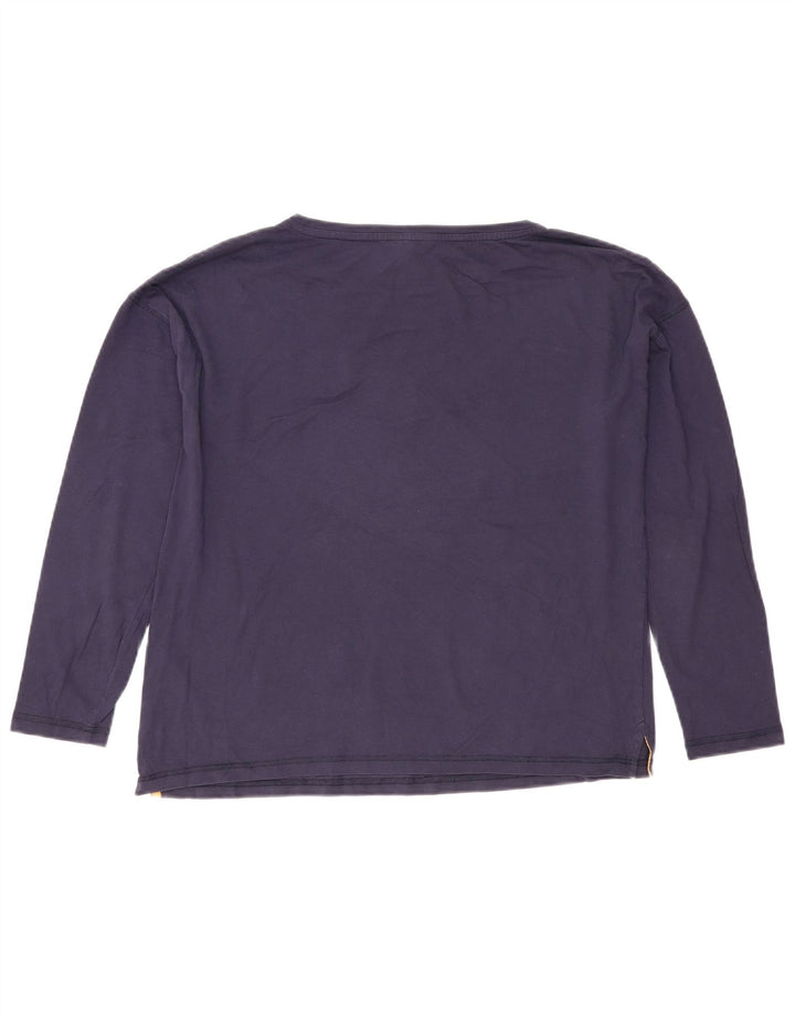 Joules Dame Oversized Top Langærmet UK 10 Small Navy Blue Bomuld