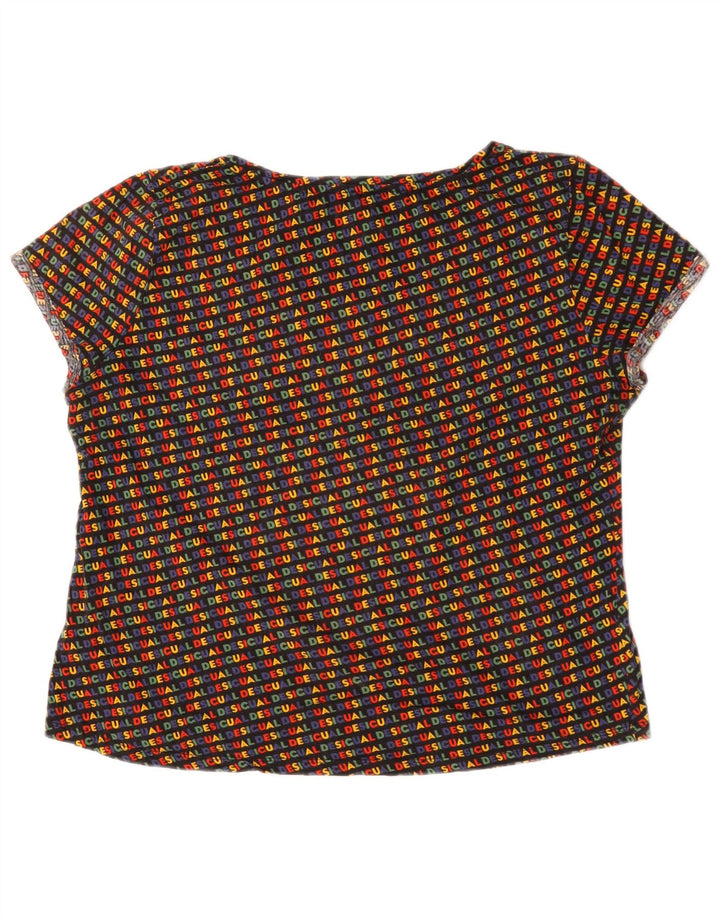Desigual Dame Grafisk T-Shirt Top UK 20 2XL Flerfarvet