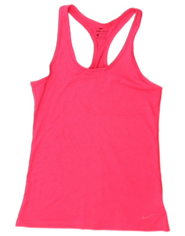 Nike Dame Dri Fit Vest Top UK 8 Small Pink Polyester
