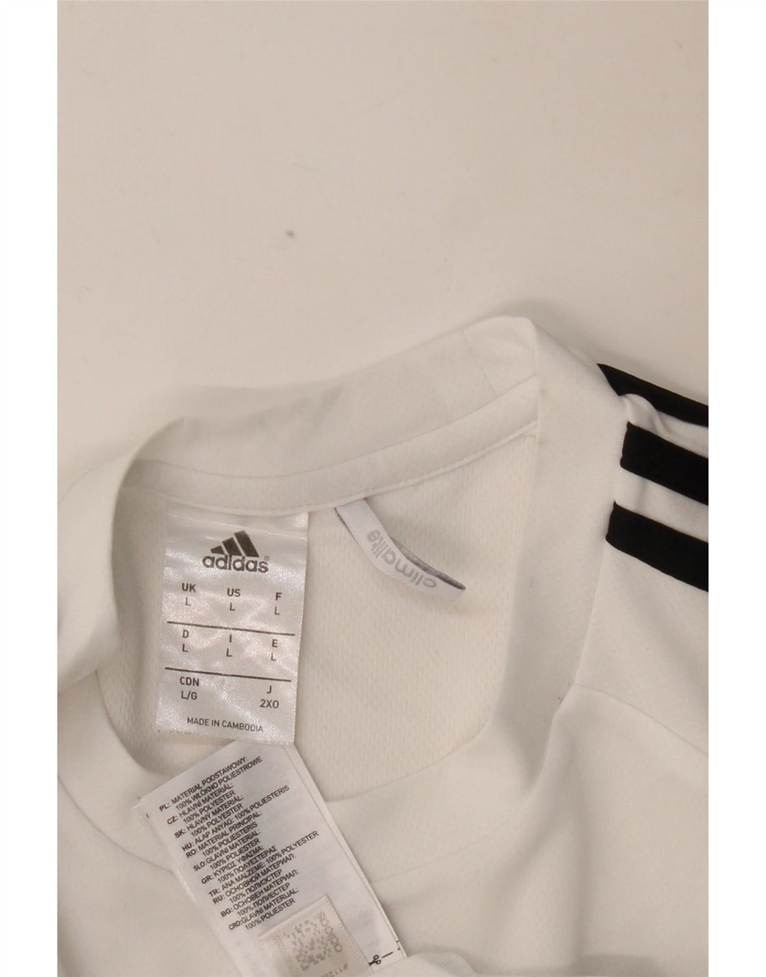 ADIDAS Herre Climalite T-Shirt Top Stor hvid Colourblock Polyester