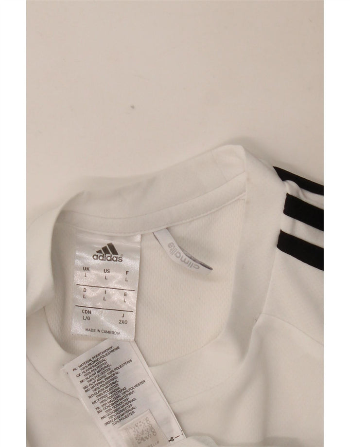 ADIDAS Herre Climalite T-Shirt Top Stor hvid Colourblock Polyester