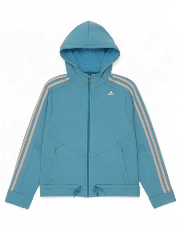 Adidas Dame Climalite Hættetrøje Sweater UK 12 Medium Blue Cotton
