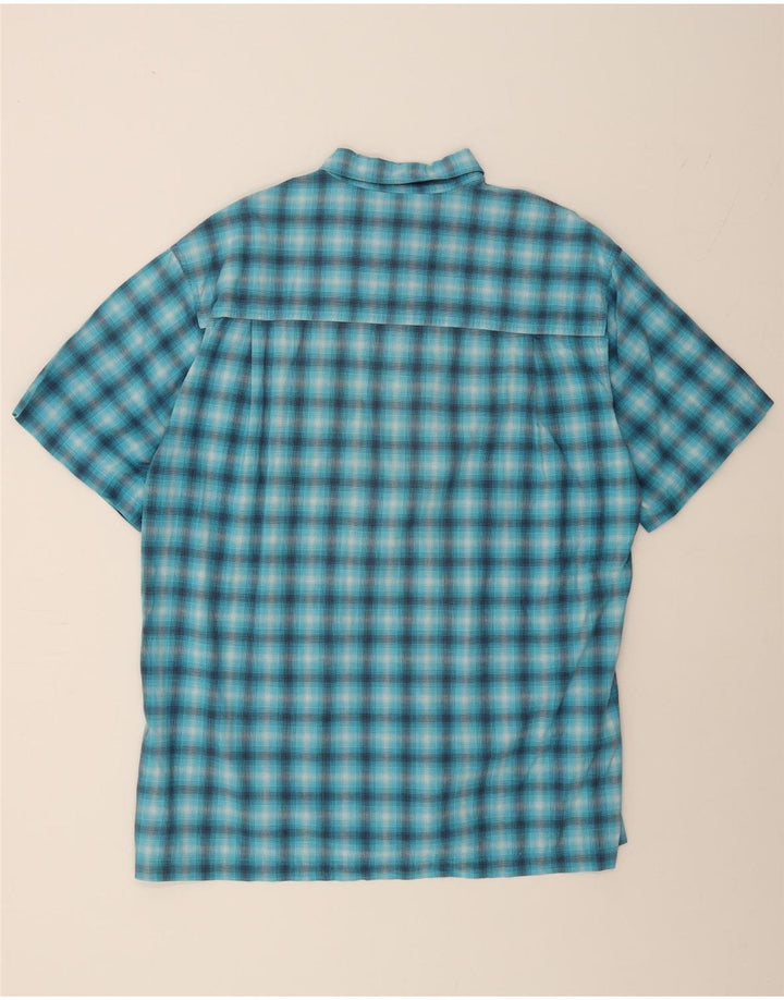 CHAPS Mens Short Sleeve Shirt Large Blue Check Cotton Vintage Chaps and Second-Hand Chaps from Messina Hembry 