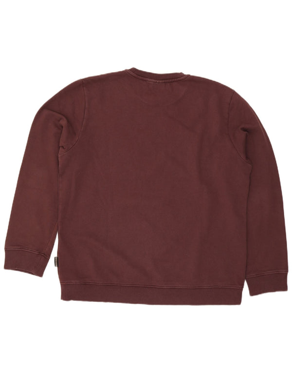 Napapijri Herre Geographic Sweatshirt Jumper 2XL rødbrun bomuld