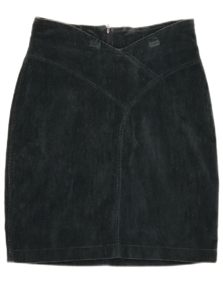 Pancaldi Kvinder Højtalje Velvet Pencil Skirt IT 42 Medium W27 Blå