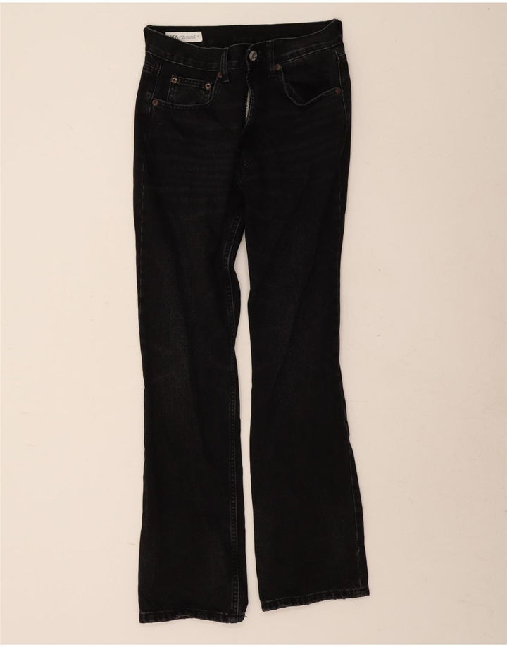 Zara Dame Slim Bootcut Jeans EU 38 Small W28 L29 Sort
