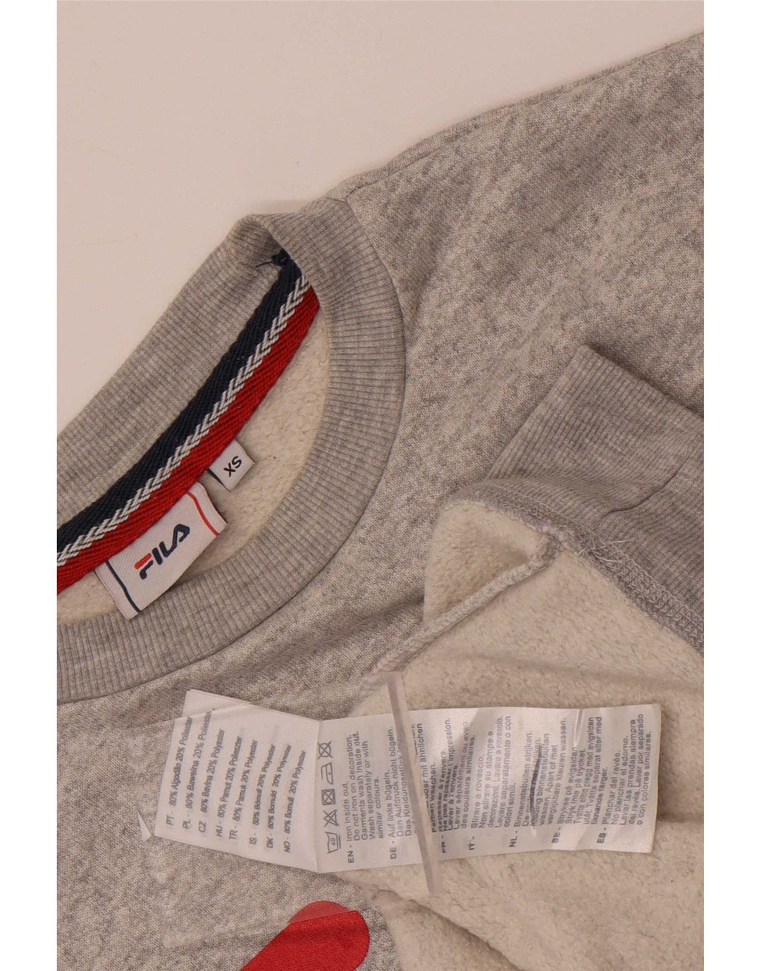 Fila Herre grafisk sweatshirt trøje XS Grå Flecked Bomuld
