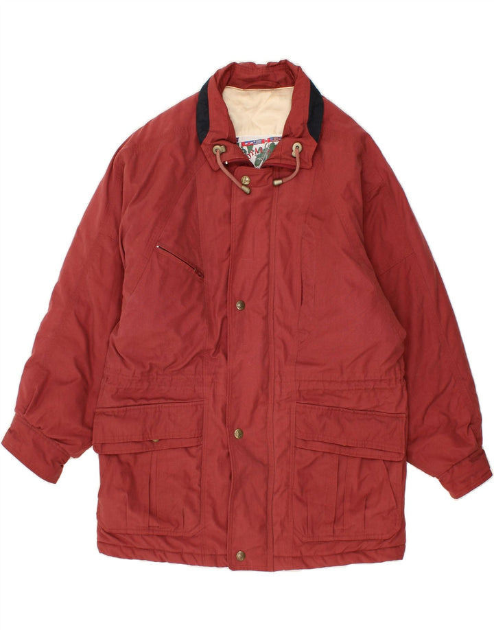 VINTAGE Mens Oversized Windbreaker Jacket UK 36 Small Burgundy Polyester Vintage Vintage and Second-Hand Vintage from Messina Hembry 