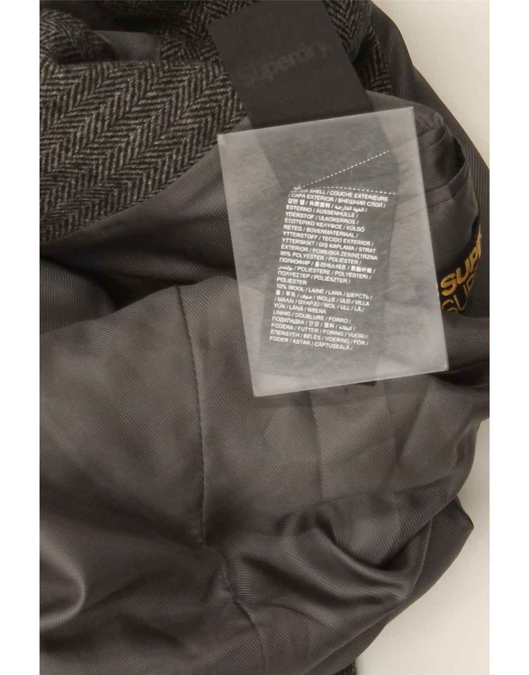 Superdry Herre 2-knaps blazerjakke UK 38 Medium Grey Herringbone