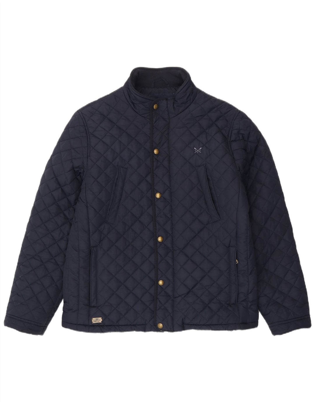 CREW TØJ Herre quiltet jakke UK 42 XL Navy Blue Polyester