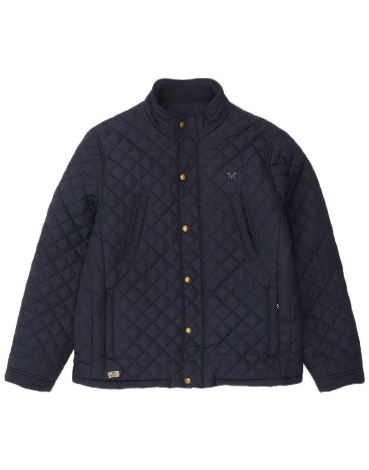 CREW TØJ Herre quiltet jakke UK 42 XL Navy Blue Polyester