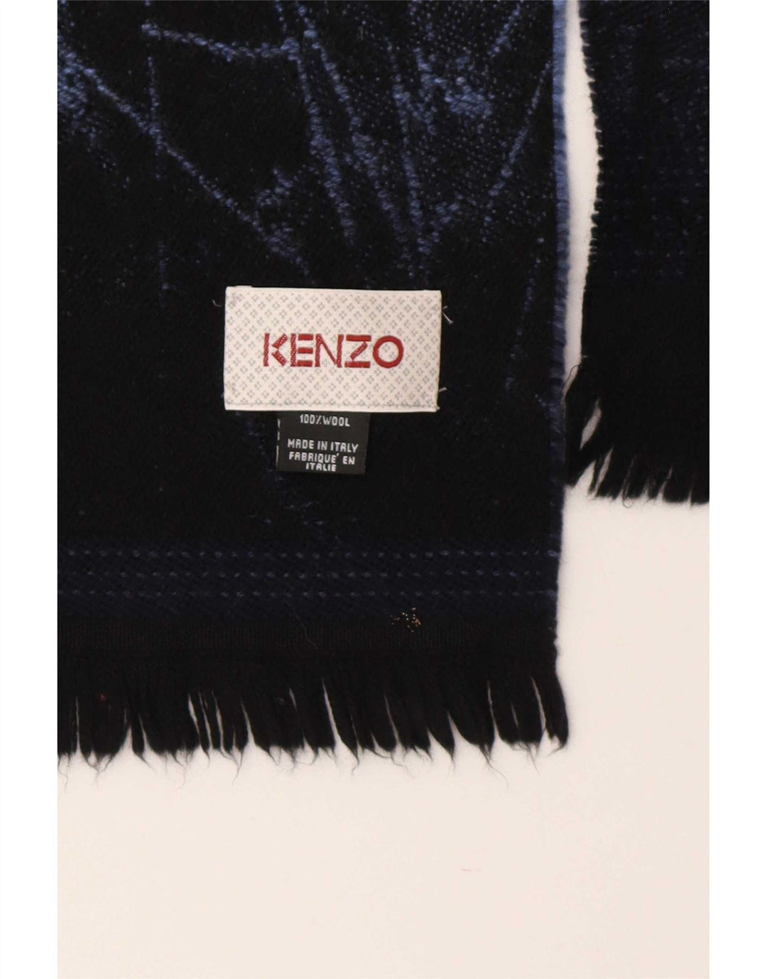 Kenzo Kvinders abstrakt mønster rektangel tørklæde One Size Marineblå Uld