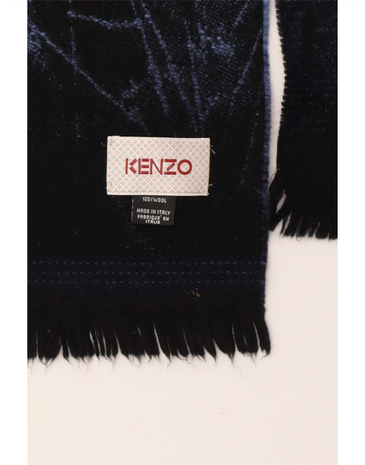 Kenzo Kvinders abstrakt mønster rektangel tørklæde One Size Marineblå Uld