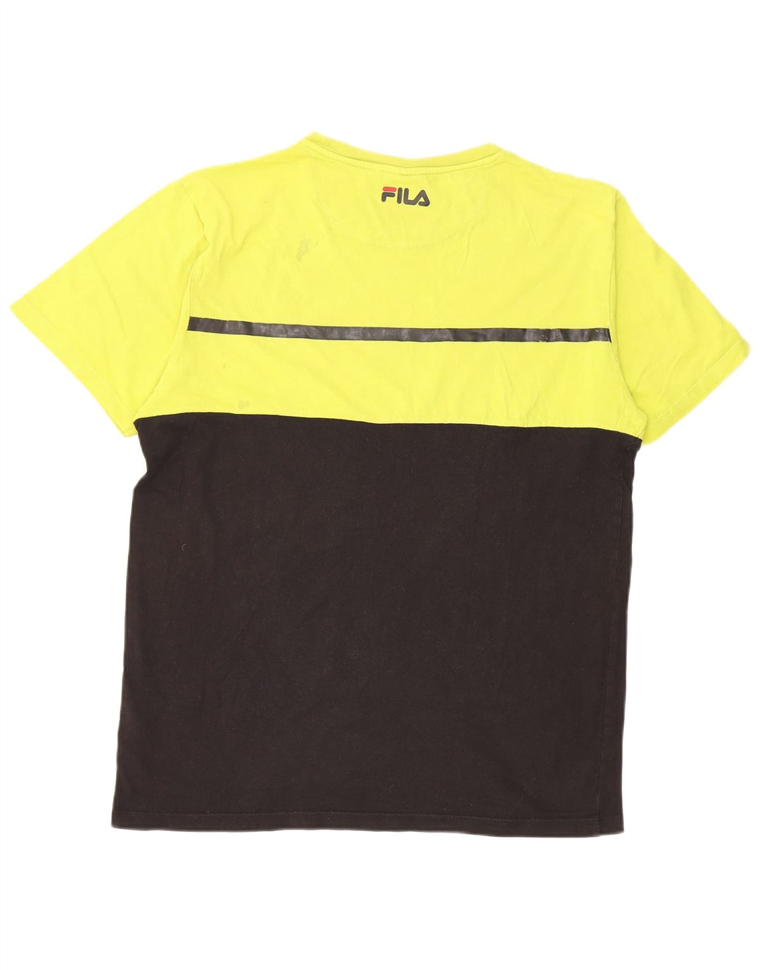 Fila Herre T-Shirt Top Stor Gul Colourblock Bomuld