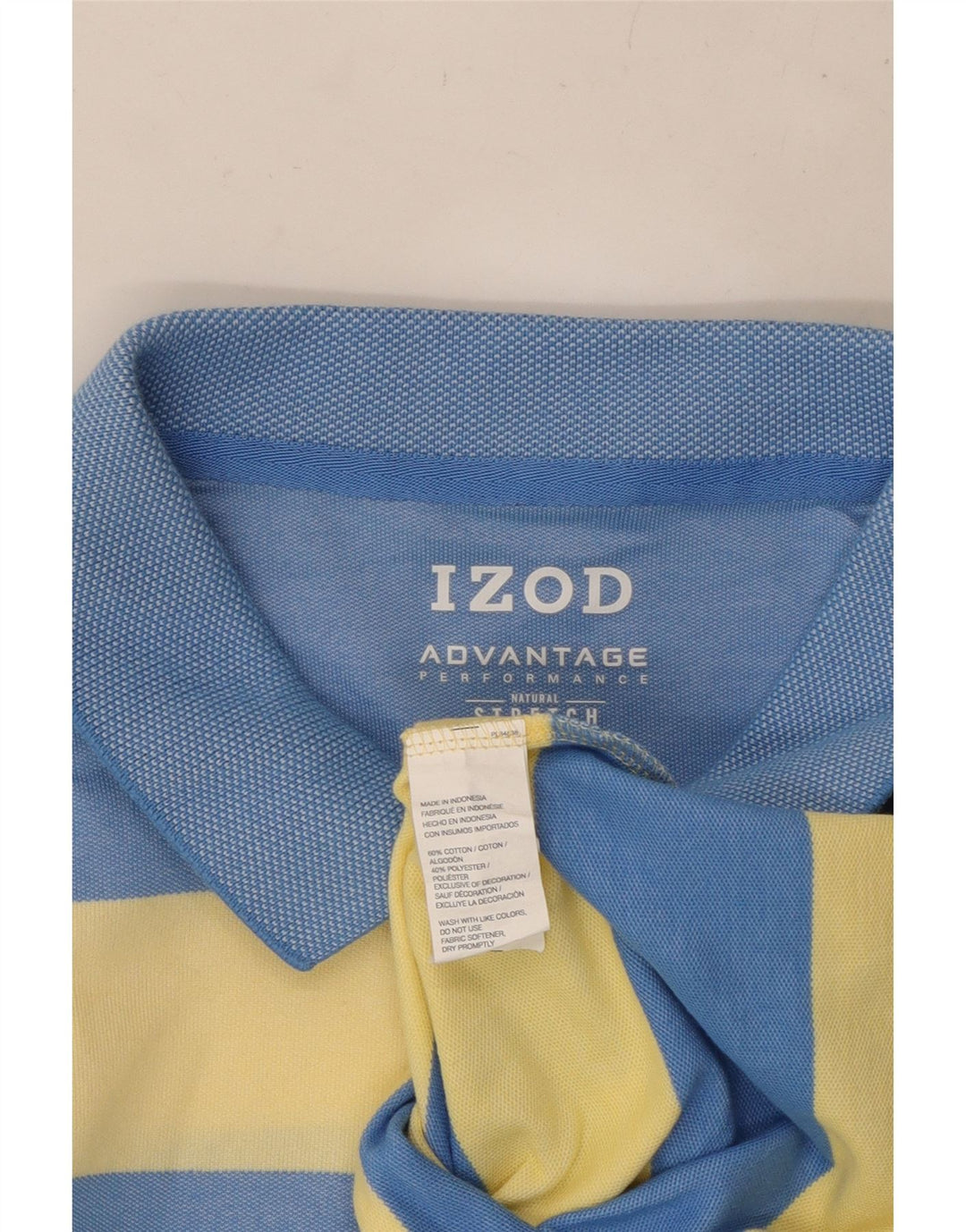 IZOD Poloshirt til mænd XL Blåstribet bomuld