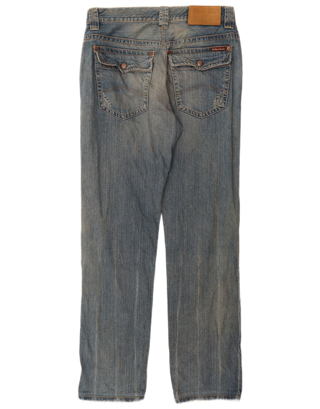 Marlboro Classics Straight Jeans til mænd W34 L32 Blå Bomuld