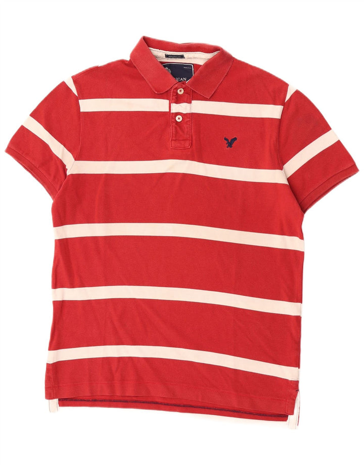 American Eagle Herre Kortærmet Regular Fit Polo Shirt Stor rødstribet