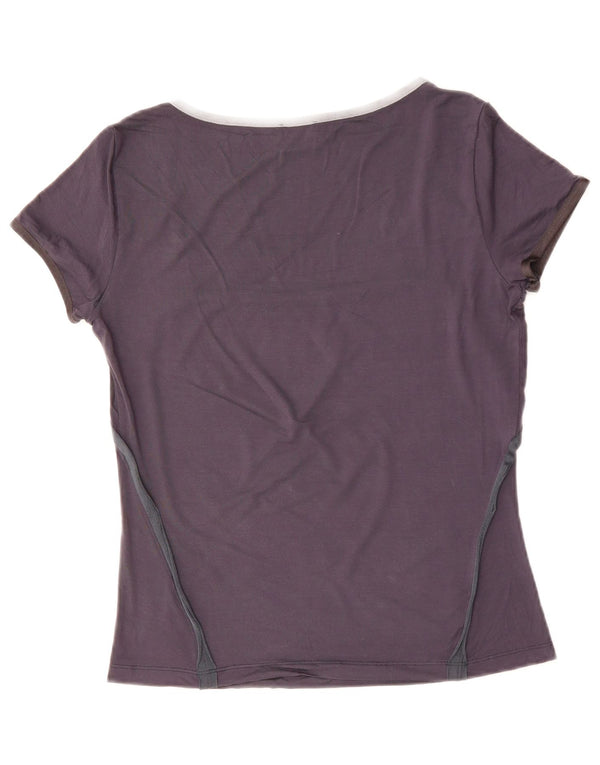 CERRUTI 1881 Dame T-Shirt Top UK 12 Medium Navy Blue Viscose