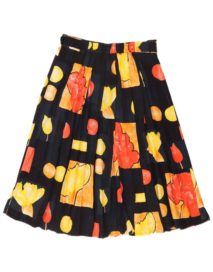 Vintage kvinders højtaljede A-linje nederdel W28 Medium flerfarvet patchwork