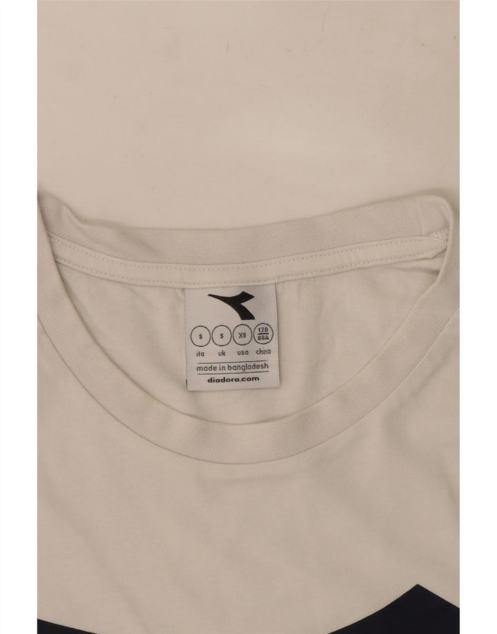Diadora Herre grafisk T-shirt Top Lille hvid bomuld