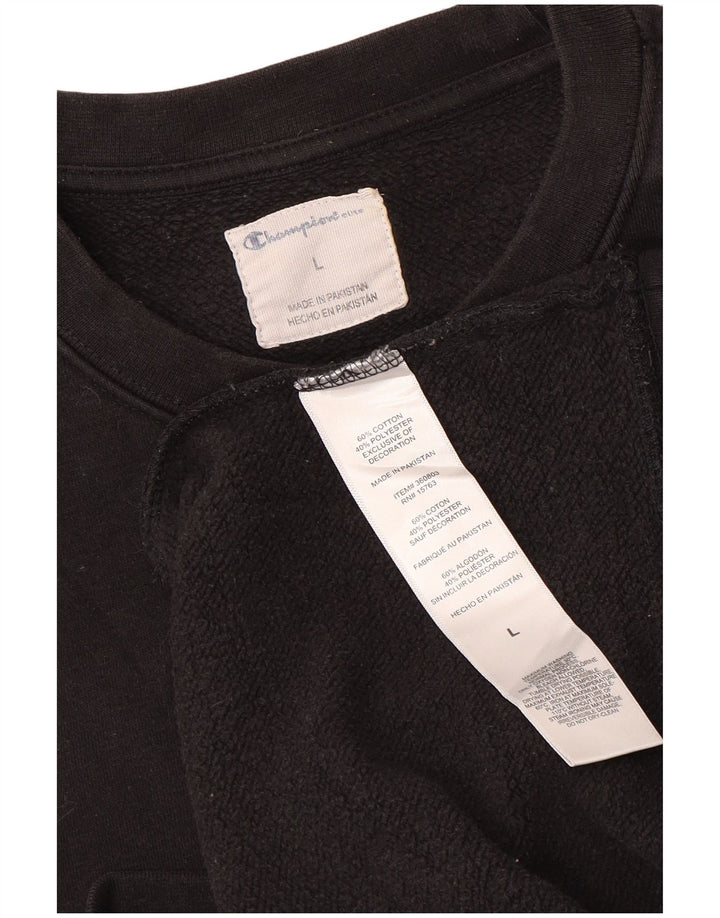 Champion Herre Sweatshirt Jumper Large Sort Bomuld