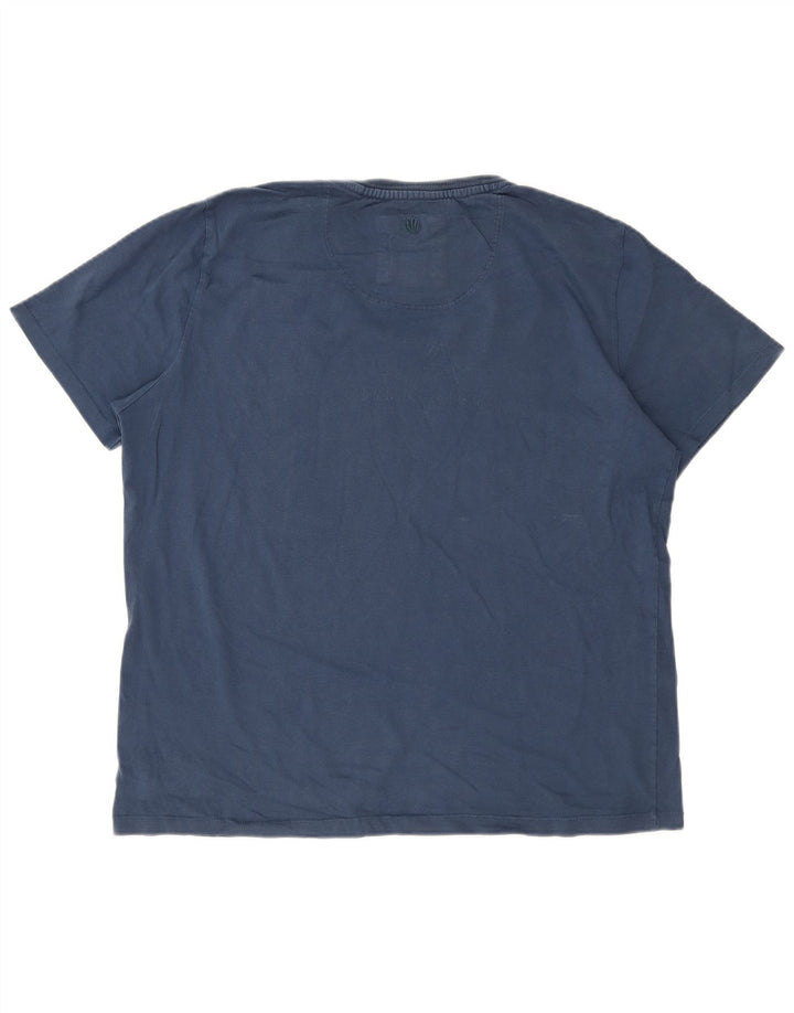 Fat Face Herre Grafisk T-Shirt Top XL Blå Bomuld