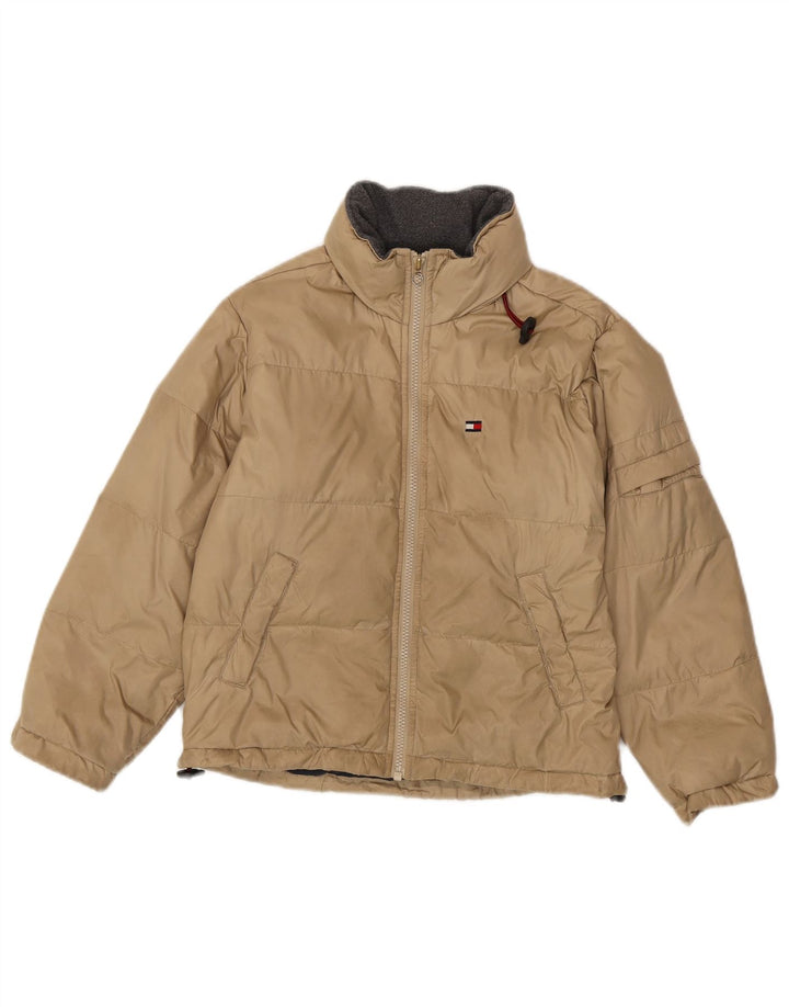 Tommy Hilfiger drenge polstret jakke 7-8 år XS Beige nylon