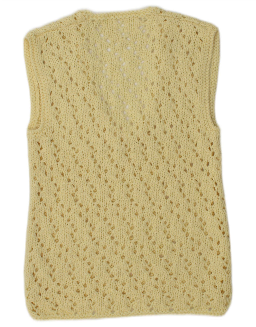 Vintage Dame Vest Tank Top UK 12 Medium Gul