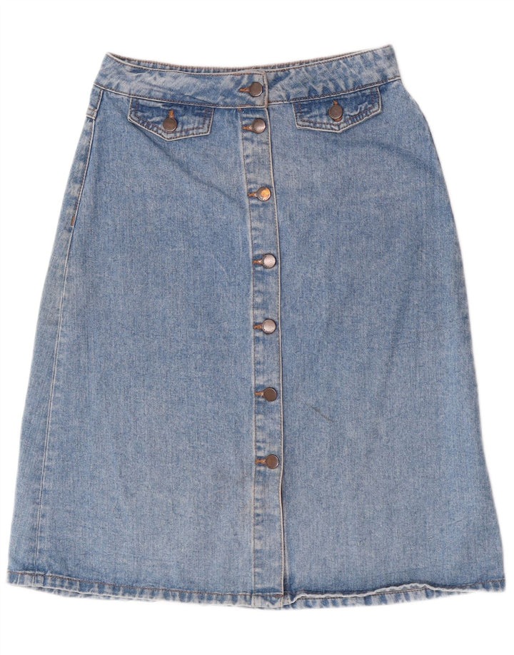 Zara Dame Denim Nederdel Small W28 Blå