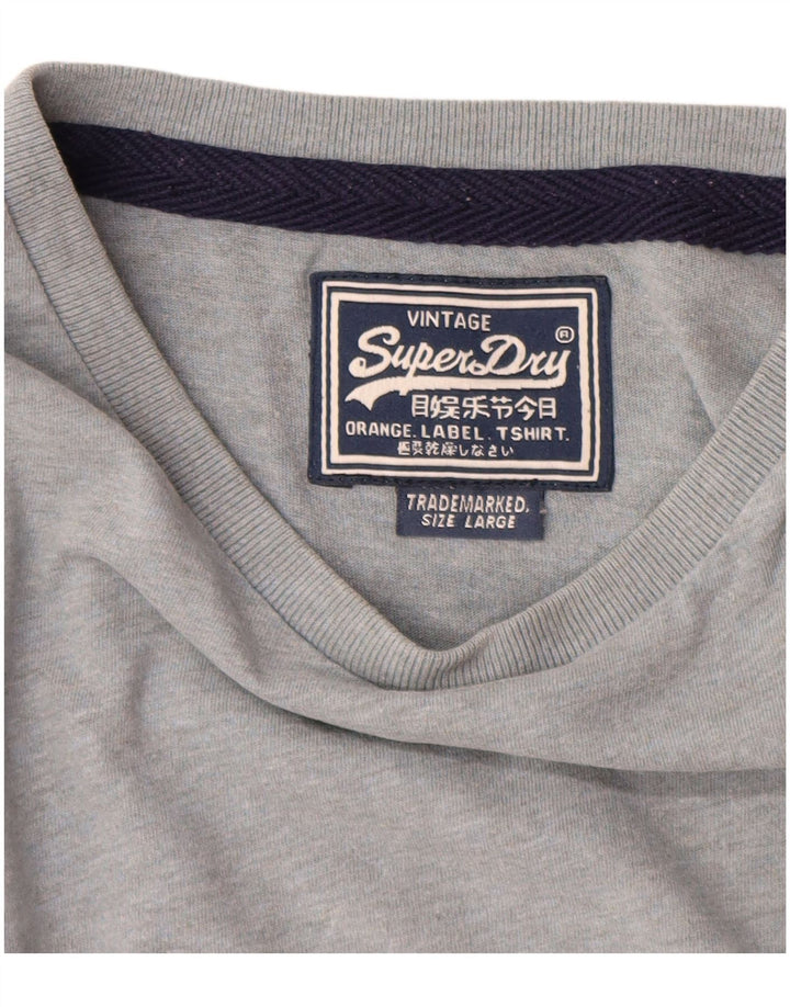 Superdry T-shirt top til mænd, stor grå bomuld