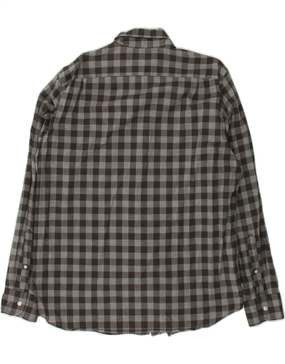 J. CREW Mens Shirt Large Grey Check Cotton Vintage J. Crew and Second-Hand J. Crew from Messina Hembry 