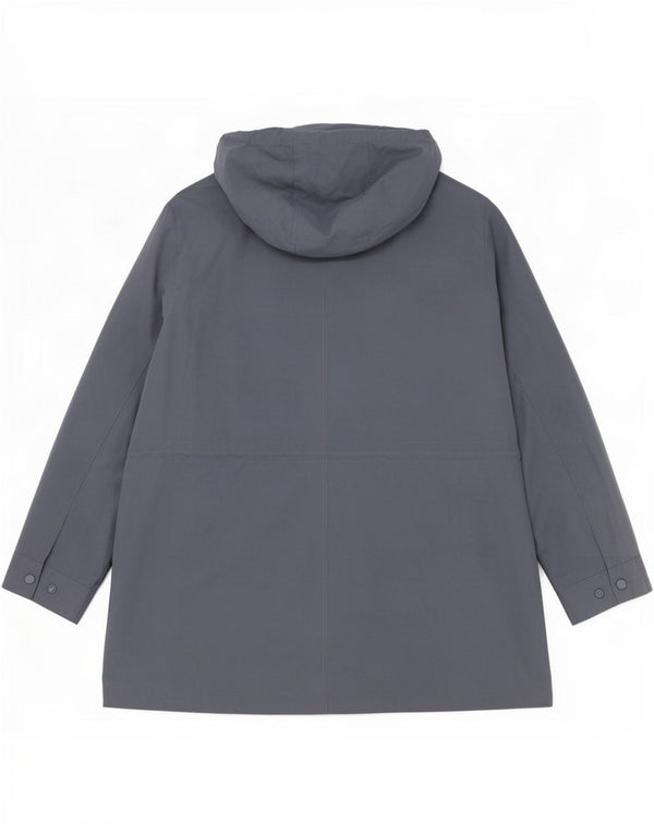 Marks & Spencer Womens Hooded Raincoat UK 22 3XL Blue Cotton