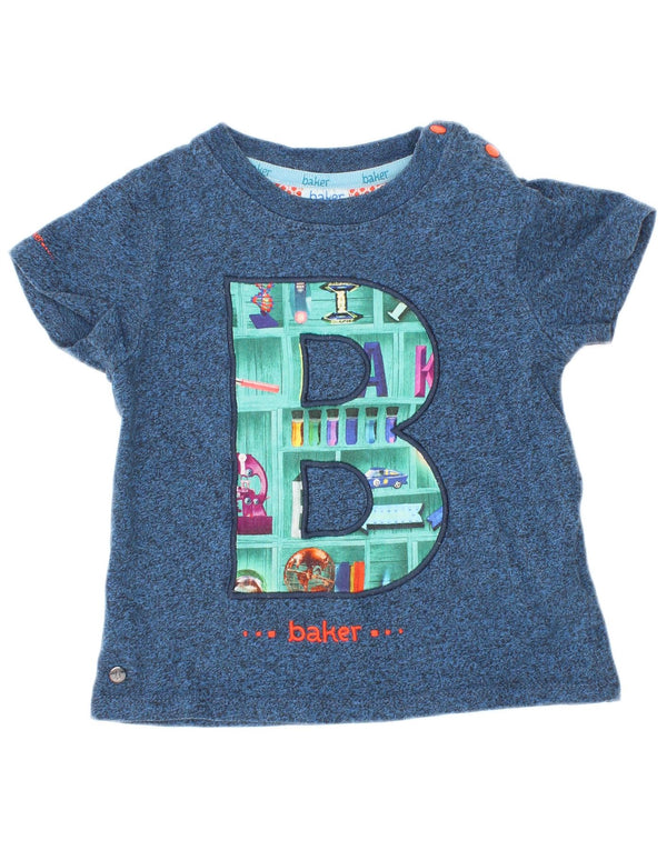Ted Baker Baby Boys Grafisk T-Shirt Top 18-24 måneder Navy Blue Flecked