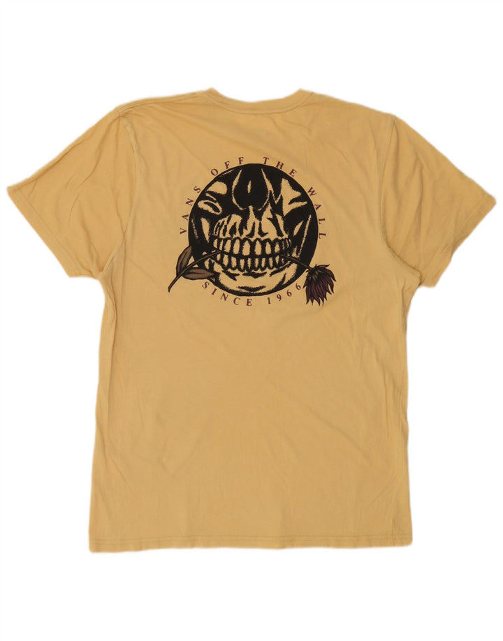Vans Herre Custom Fit Grafisk T-Shirt Top Stor Gul Bomuld