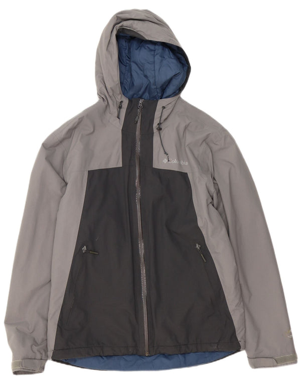 Columbia Windbreaker-jakke med hætte til mænd UK 38 Medium Grey Colourblock