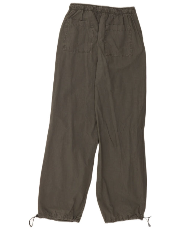 Zara Kvinder Casual Bukser med brede ben EU 34 2XS W24 L30 Grå ternet bomuld