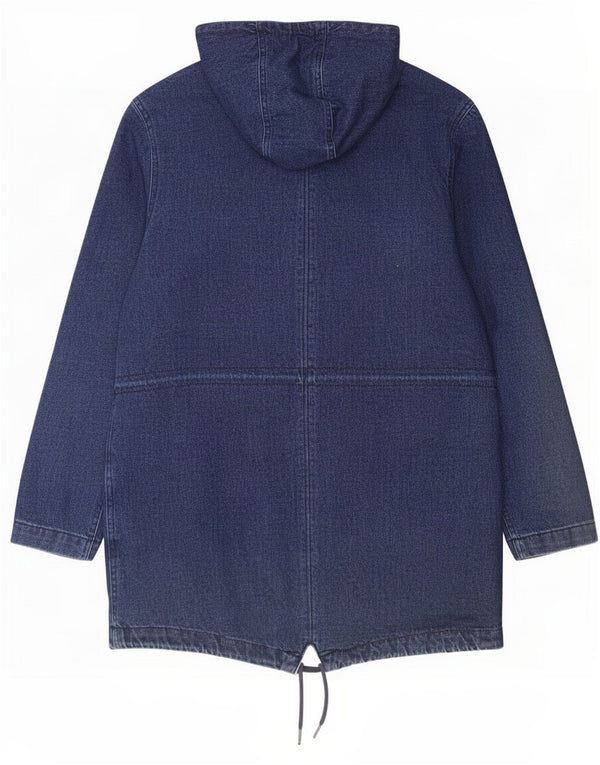 LC Waikiki Herre Standard Hooded Denim Parka Jacket UK 40 Large Blue Cotton