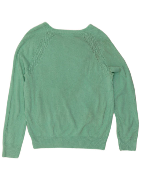 Marks & Spencer Dame Boat Neck Jumper Sweater UK 10 Small Green Acryl