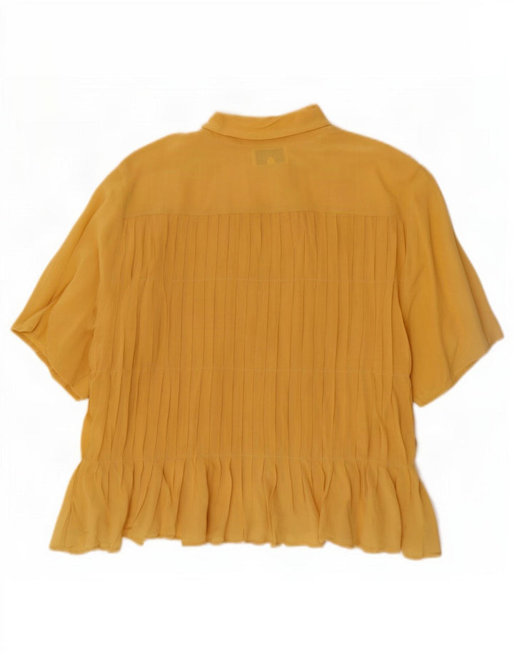 Par Avion Dame Kortærmet Oversized Skjorte Bluse IT 42 Medium Gul
