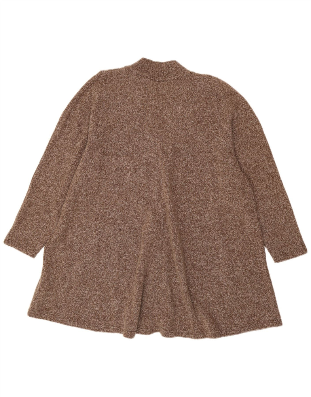Vintage Dame Longline Oversized Cardigan Sweater UK 14 Medium Brun Uld