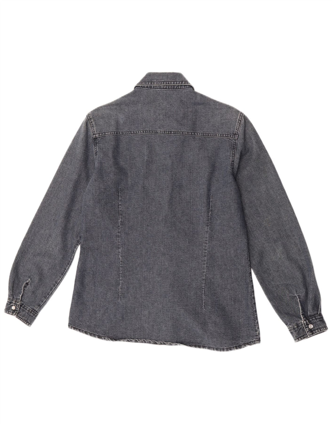 Vintage denimskjorte til kvinder UK 14 mellemgrå bomuld