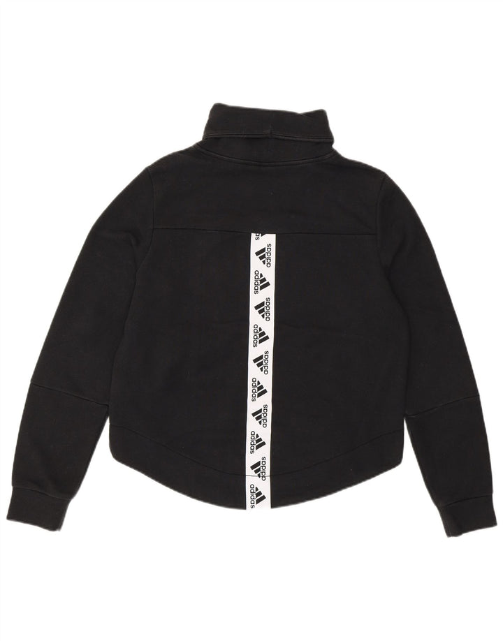 Adidas Graphic Sweatshirt Jumper UK 8/10 Small Black Bomuld