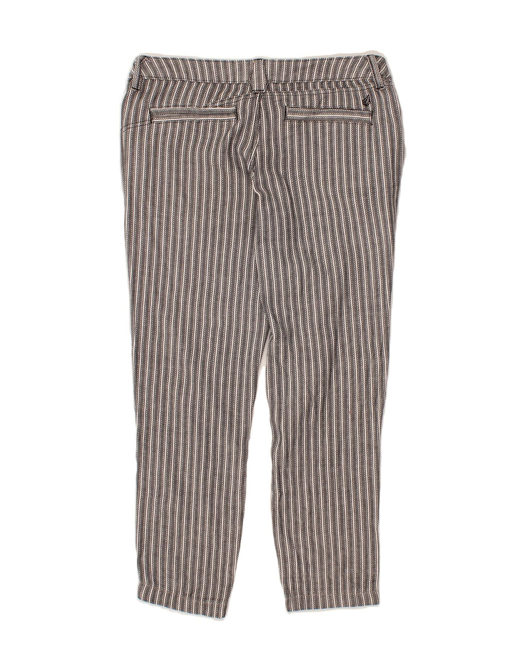 VOLCOM Womens Chino Trousers US 5 Medium W32 L24 Grey Striped Cotton Vintage Volcom and Second-Hand Volcom from Messina Hembry 