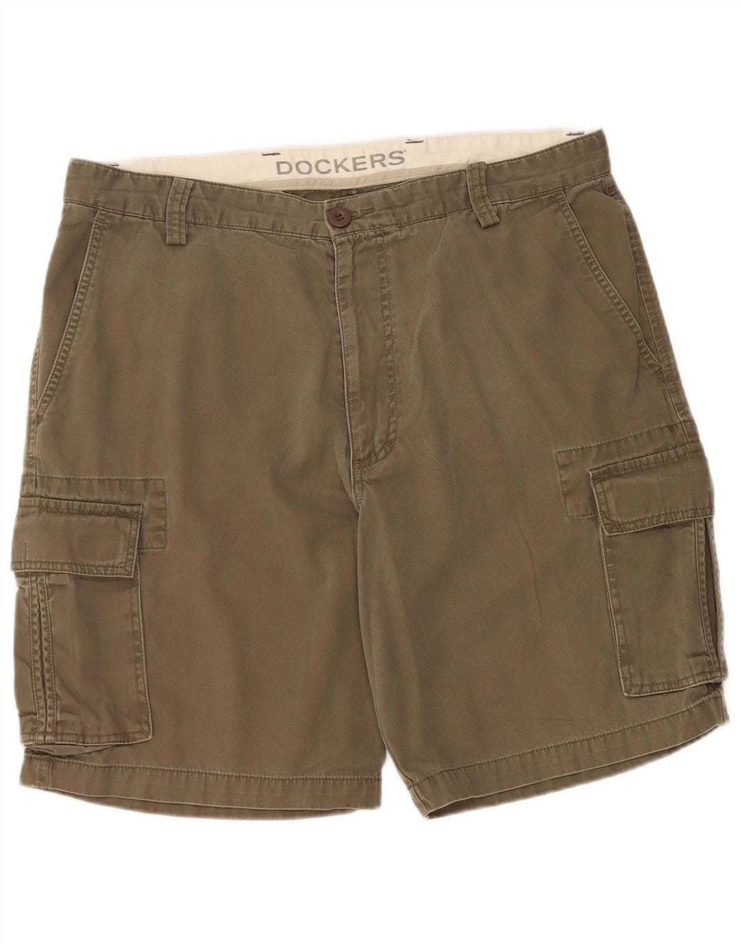 DOCKERS Herre Cargo Shorts W36 Large Khaki Bomuld